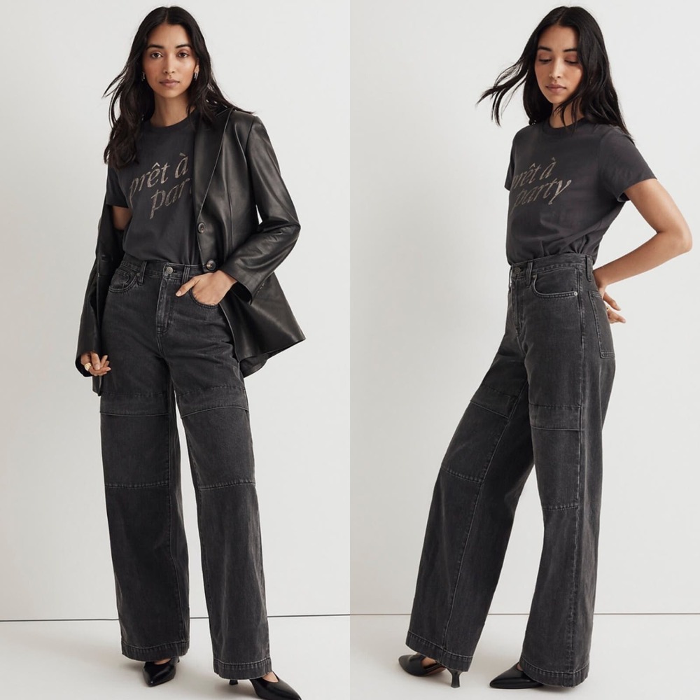 Madewell Charcoal Wide Leg Jeans